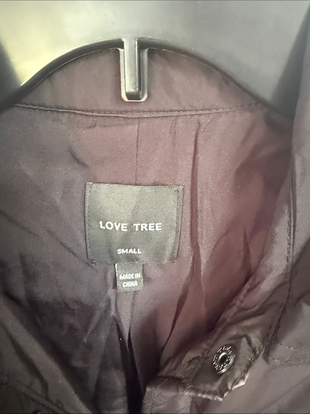 Love Tree Black Quilted Long Shirt Jacket  Small - Picture 4 of 7